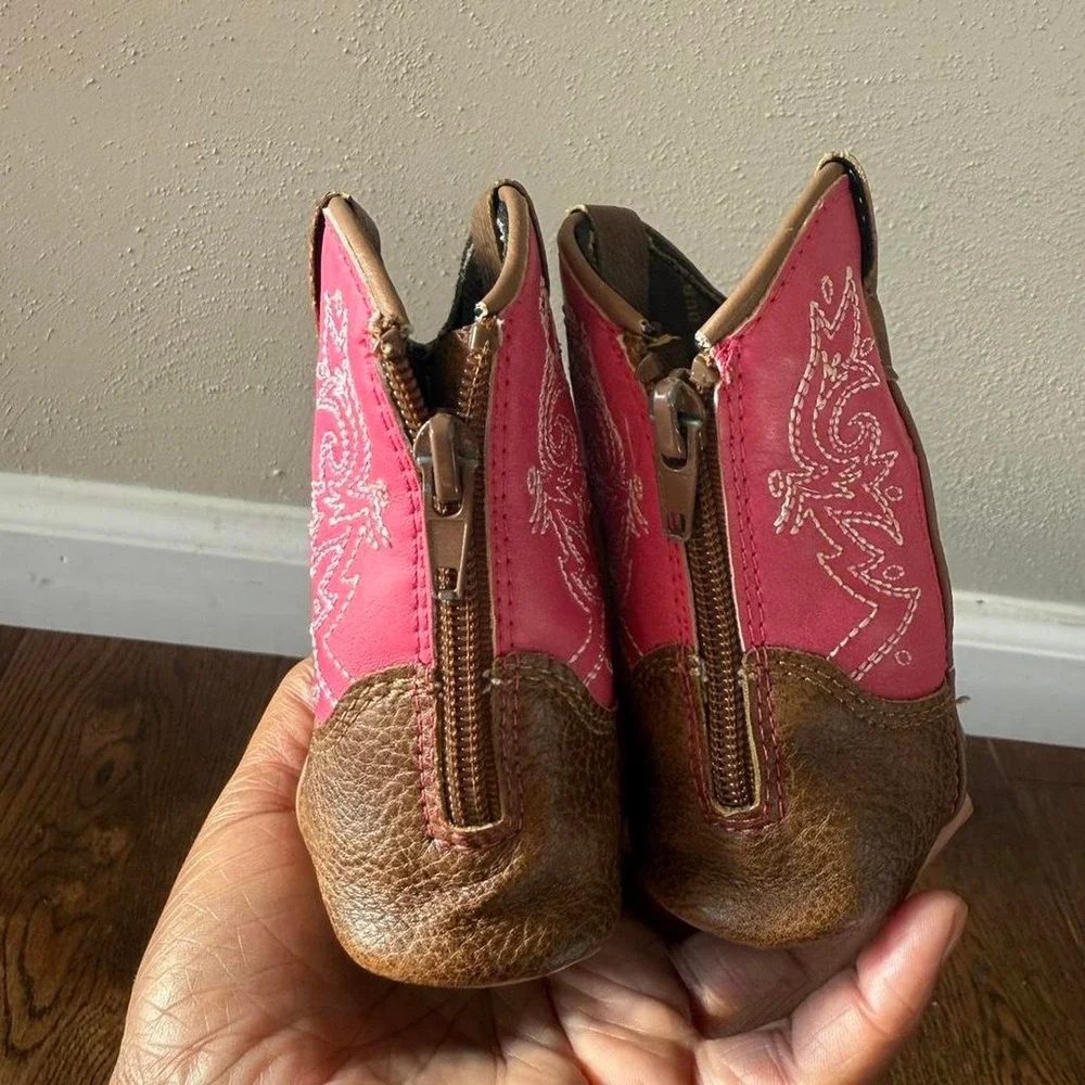 Durango Infant Cowboy Boots Pink Tan 6–12M
